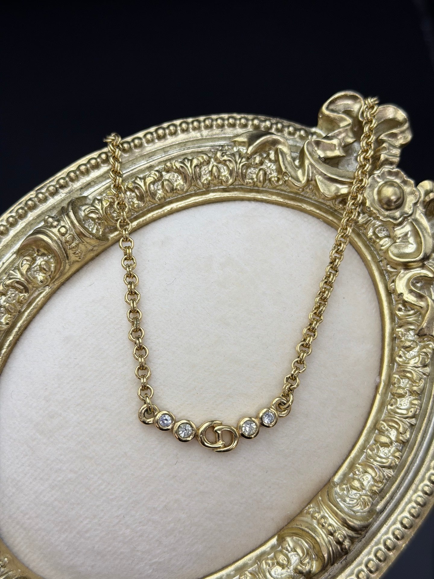 CHRISTIAN DIOR CD Logo Necklace
