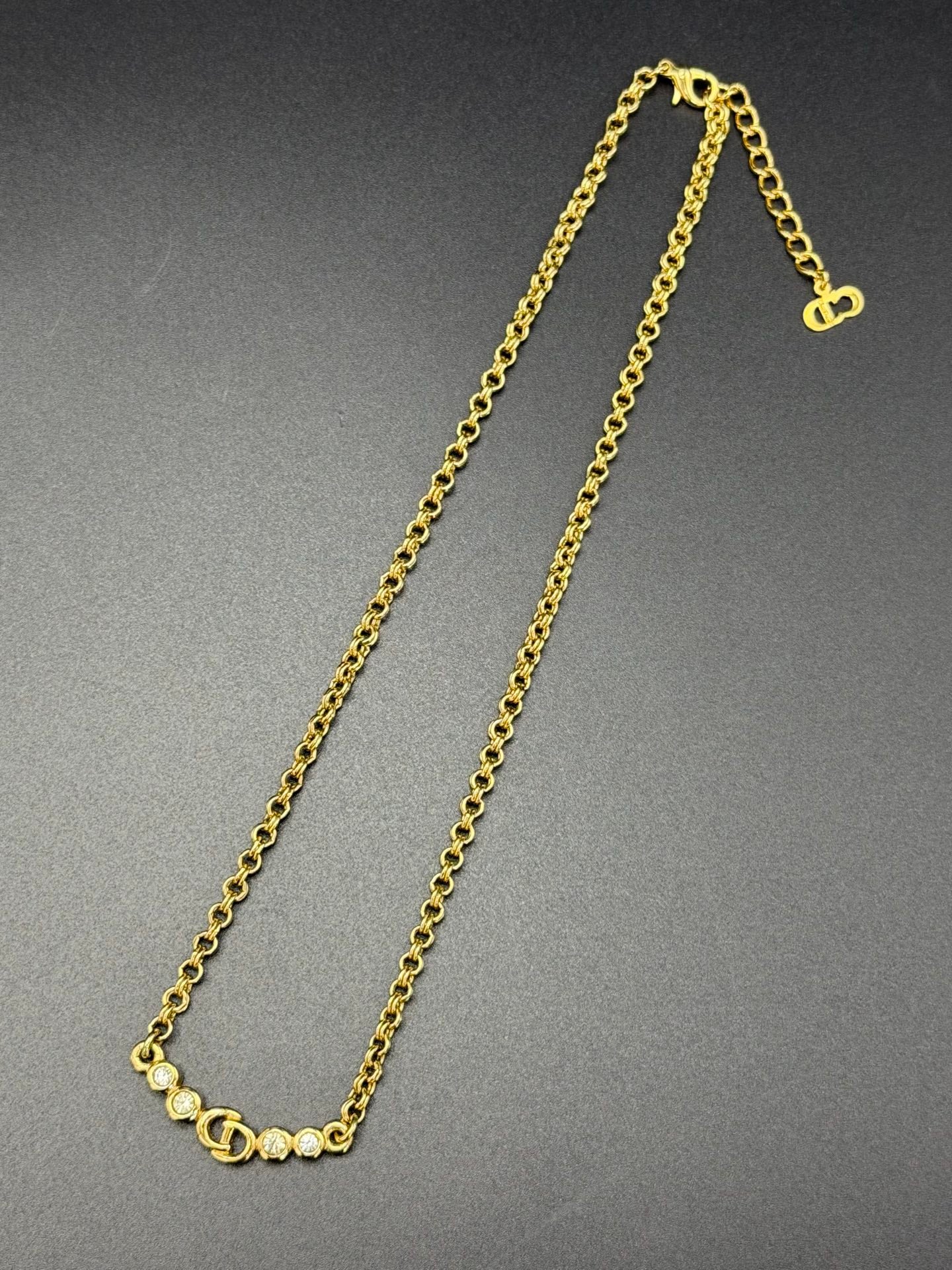 CHRISTIAN DIOR CD Logo Necklace