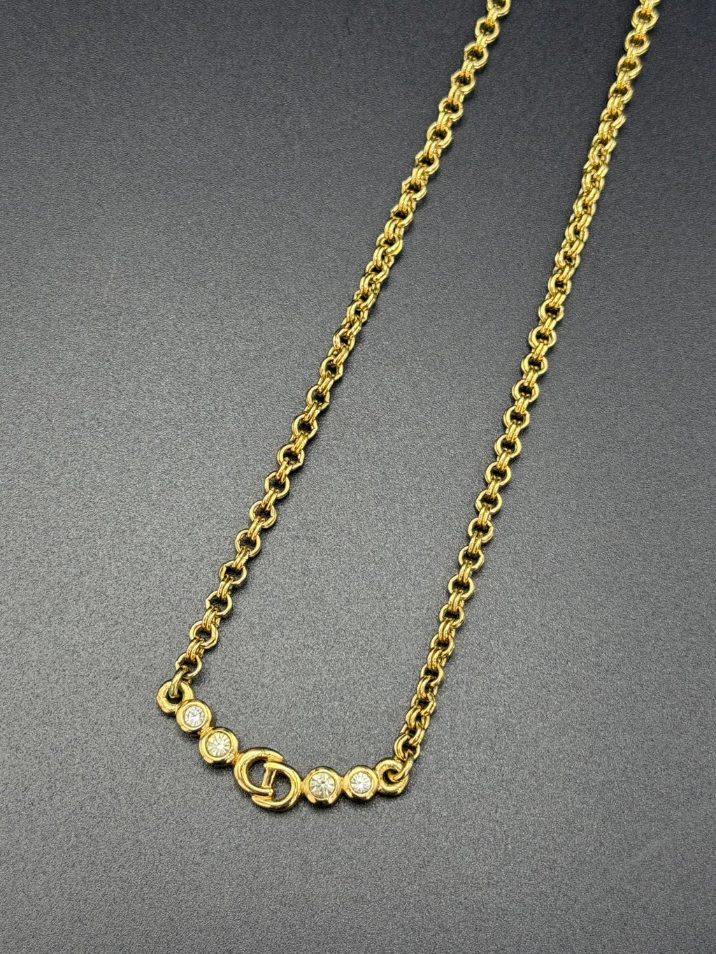 CHRISTIAN DIOR CD Logo Necklace