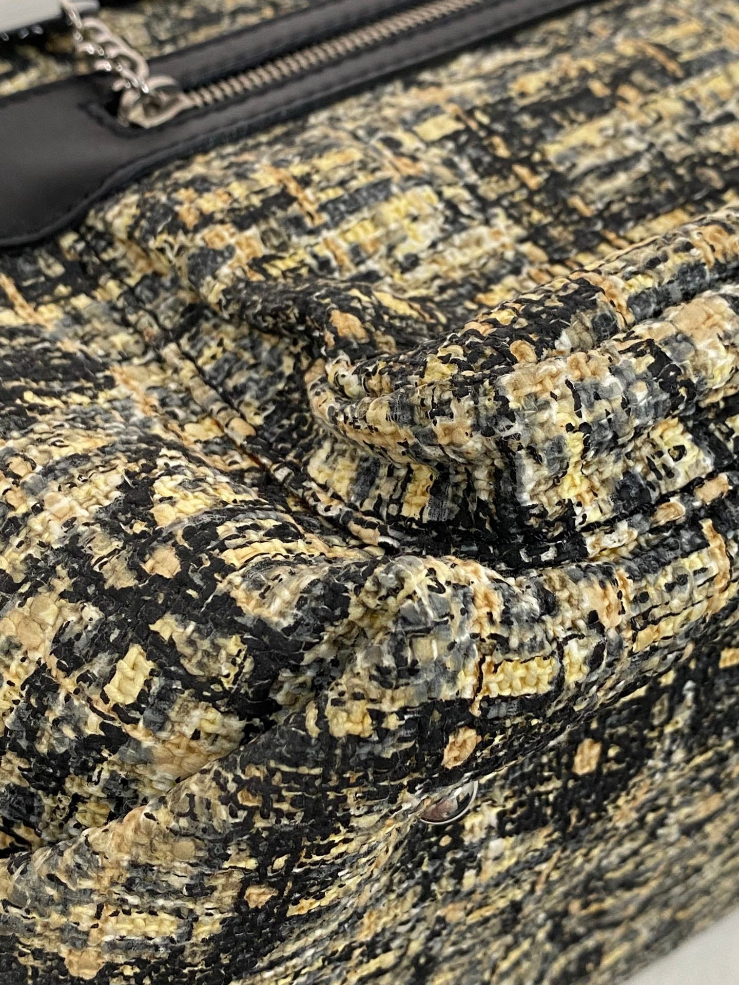 CHANEL Tweed Clover Duffle Handbag