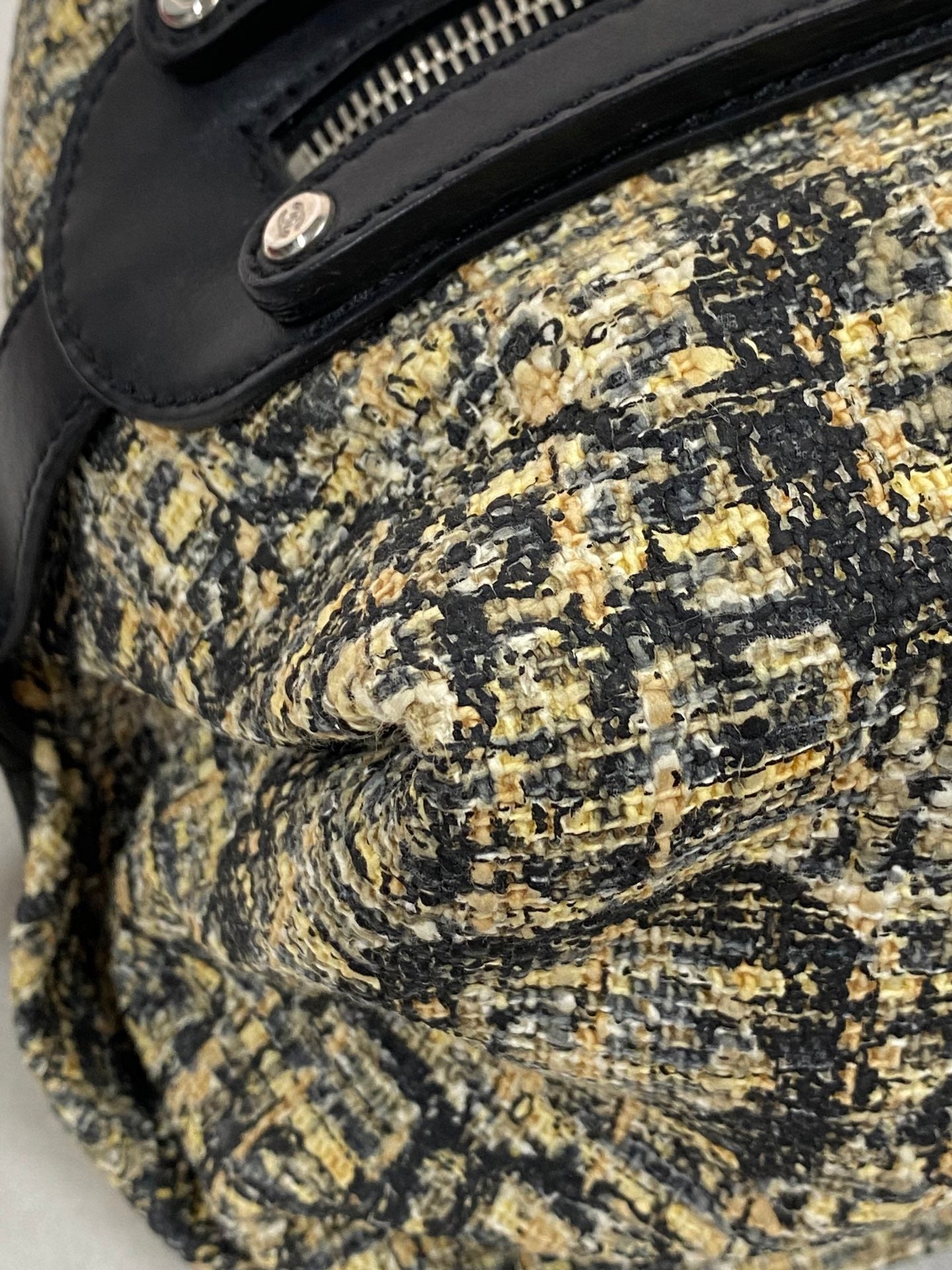CHANEL Tweed Clover Duffle Handbag