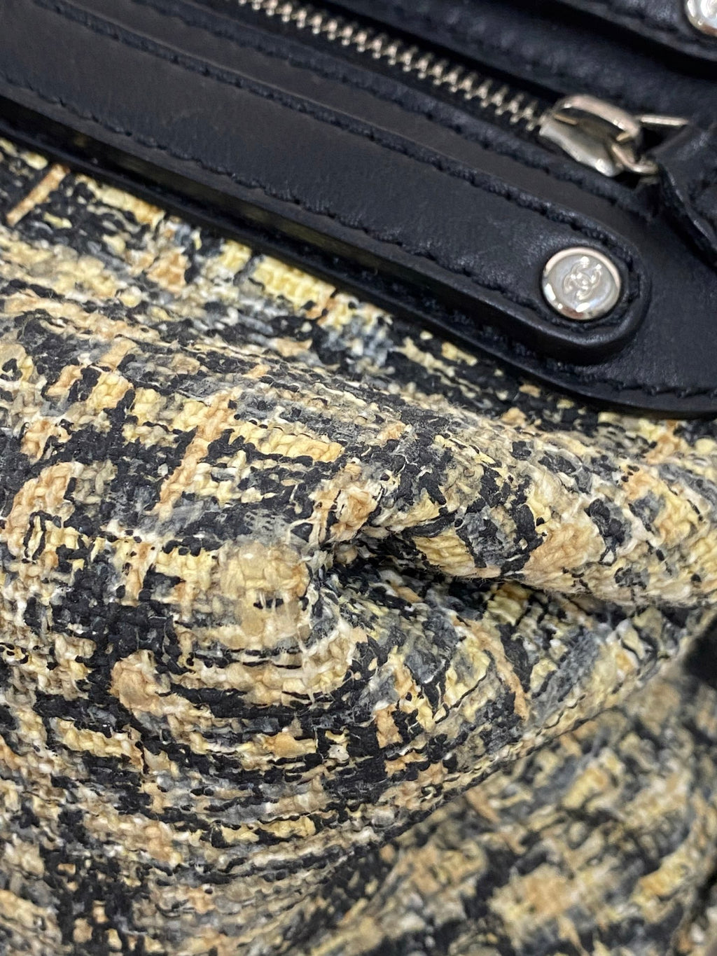 CHANEL Tweed Clover Duffle Handbag