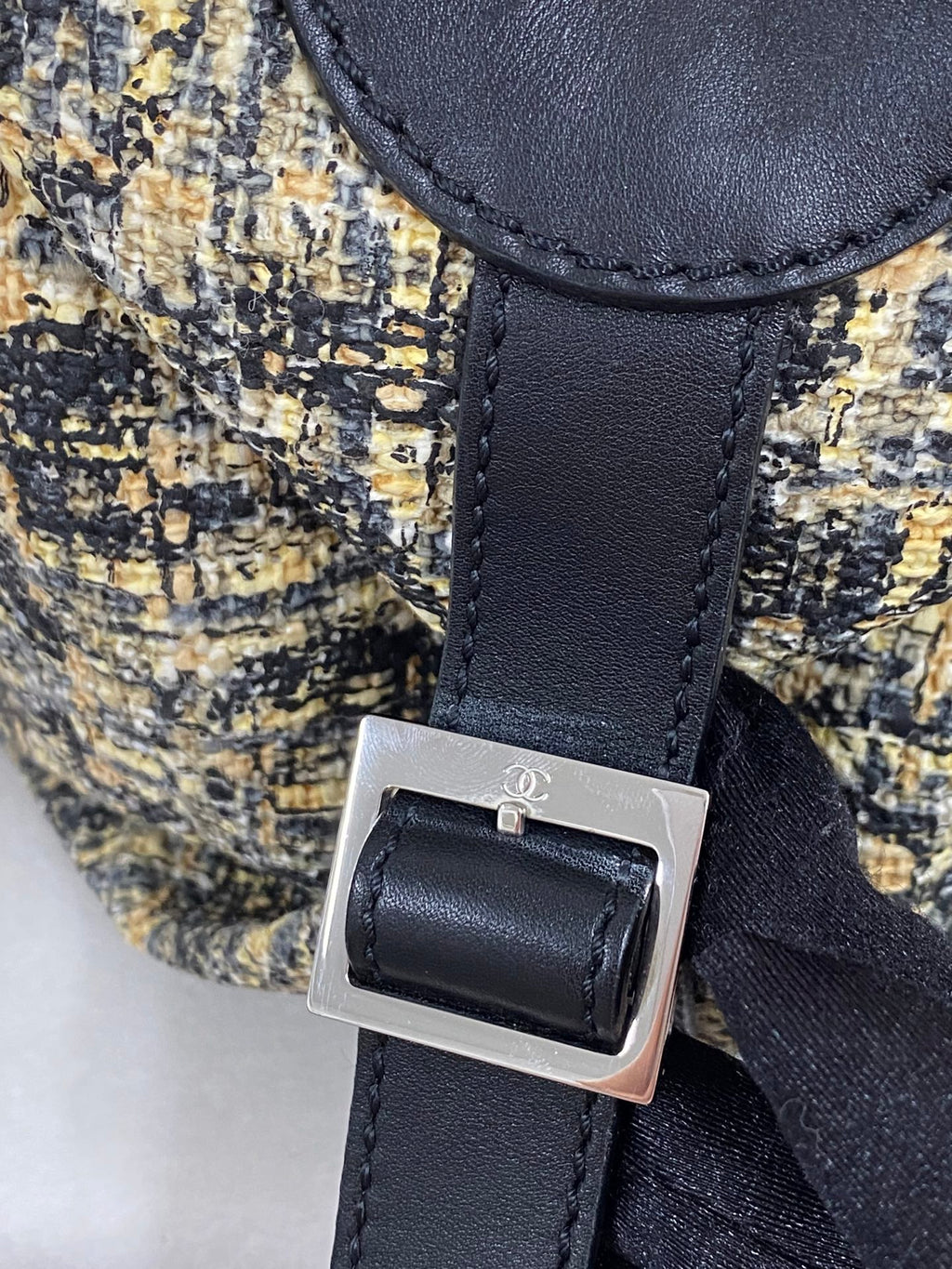 CHANEL Tweed Clover Duffle Handbag