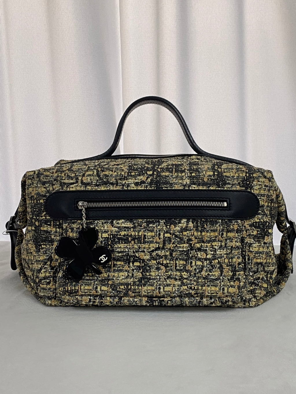 CHANEL Tweed Clover Duffle Handbag
