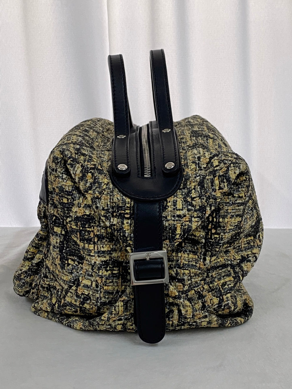 CHANEL Tweed Clover Duffle Handbag
