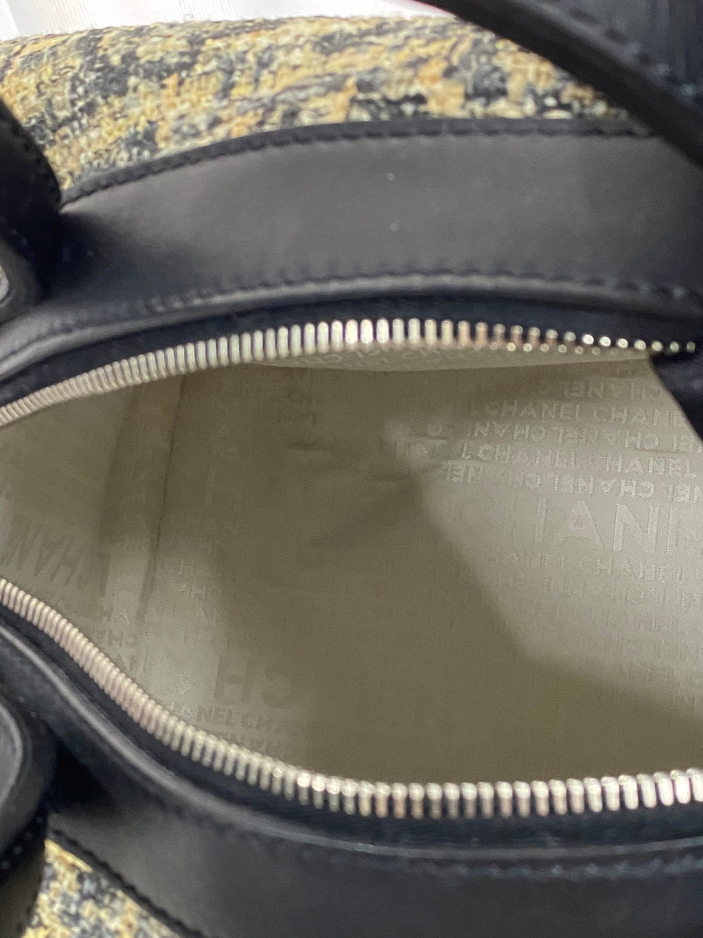 CHANEL Tweed Clover Duffle Handbag