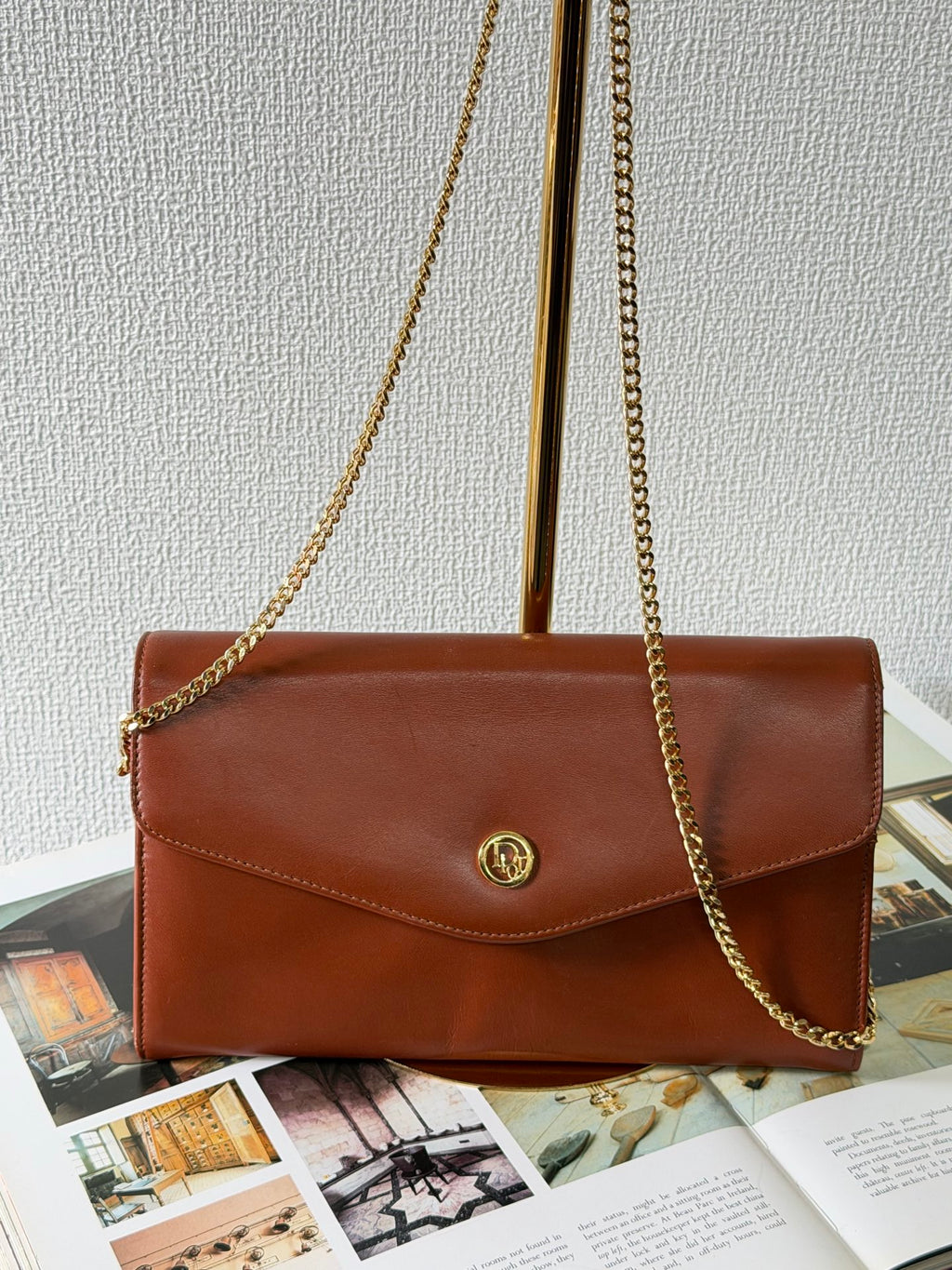 CHRISTIAN DIOR  Brown Flap Chainbag
