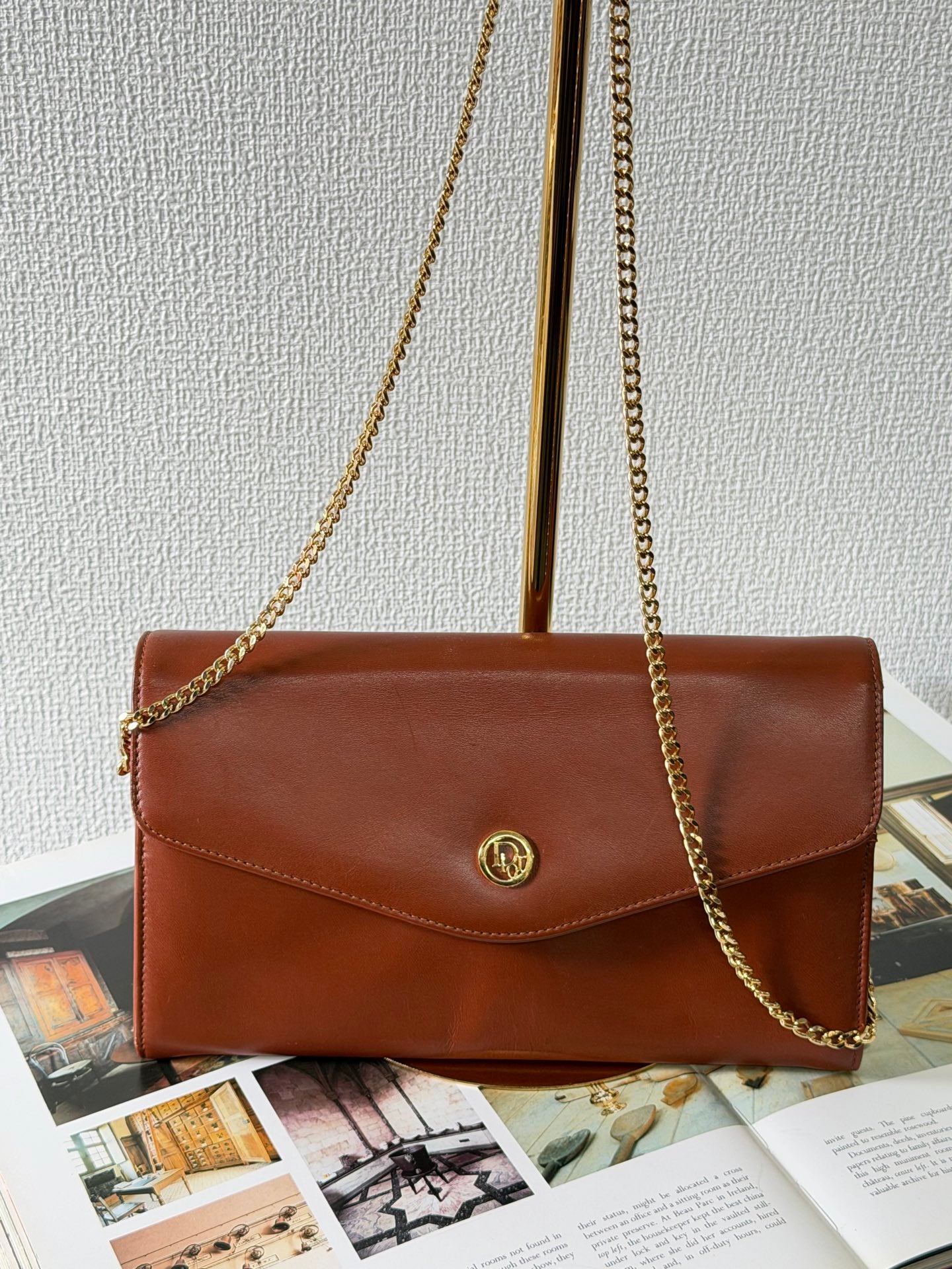 CHRISTIAN DIOR  Brown Flap Chainbag
