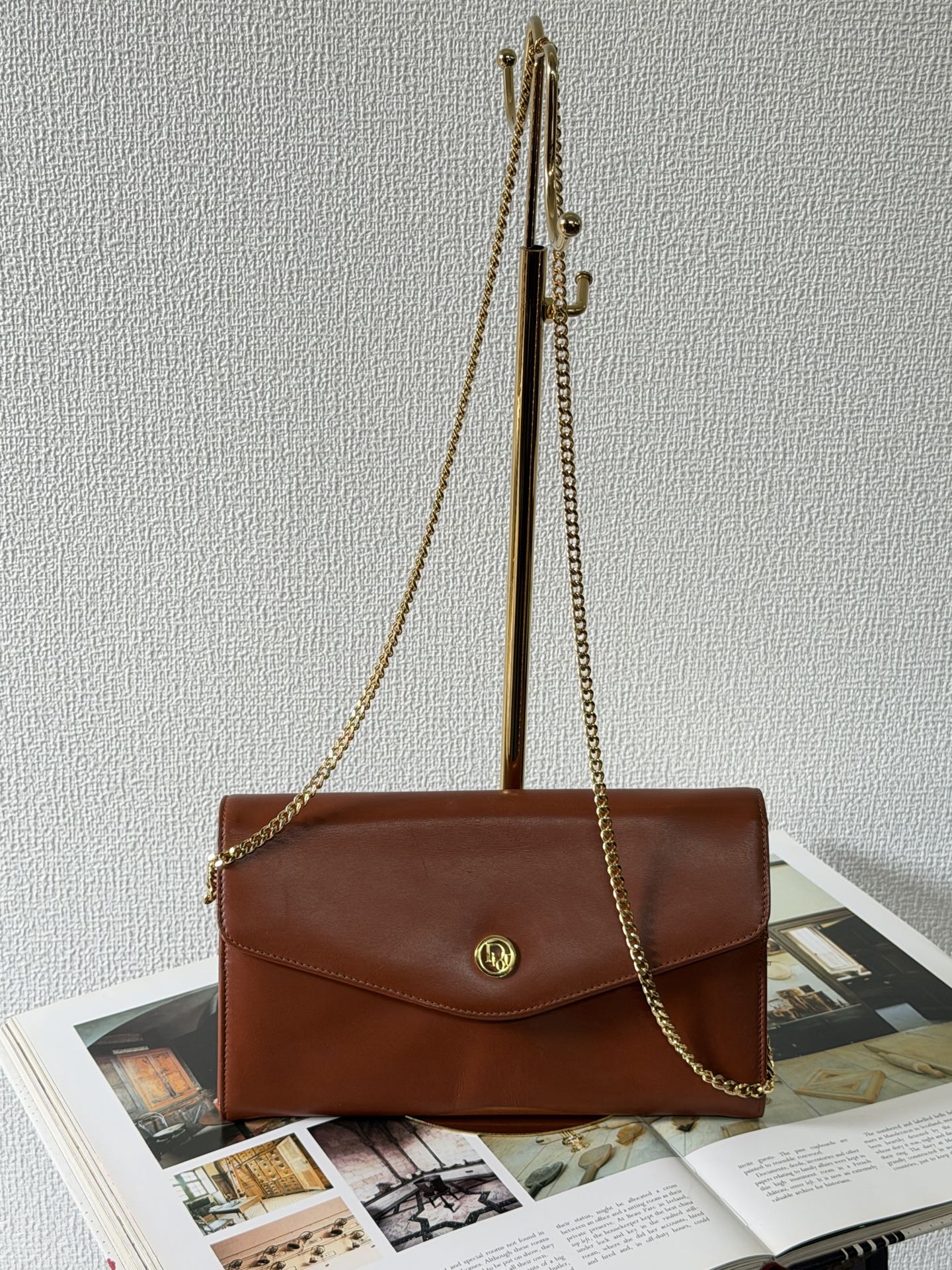 CHRISTIAN DIOR  Brown Flap Chainbag