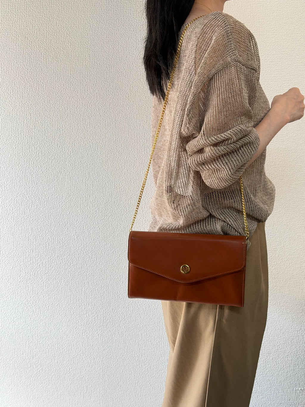 CHRISTIAN DIOR  Brown Flap Chainbag