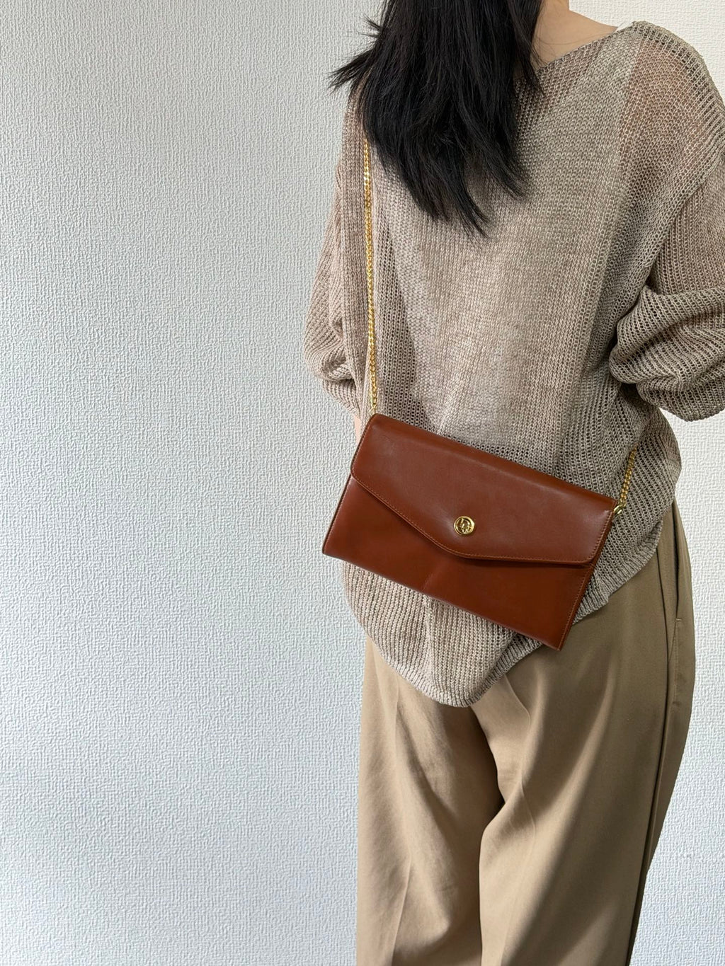 CHRISTIAN DIOR  Brown Flap Chainbag