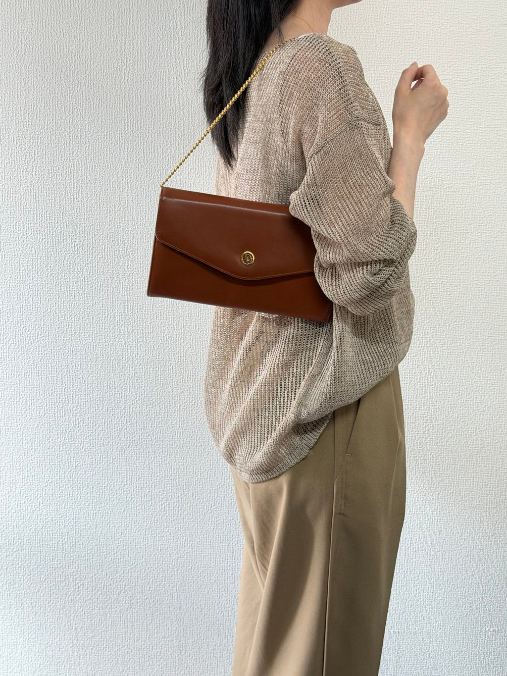 CHRISTIAN DIOR  Brown Flap Chainbag