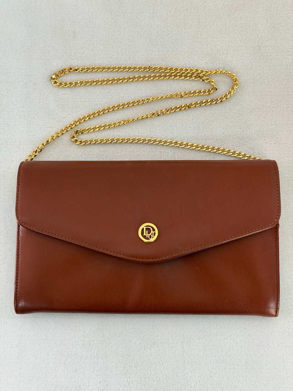 CHRISTIAN DIOR  Brown Flap Chainbag