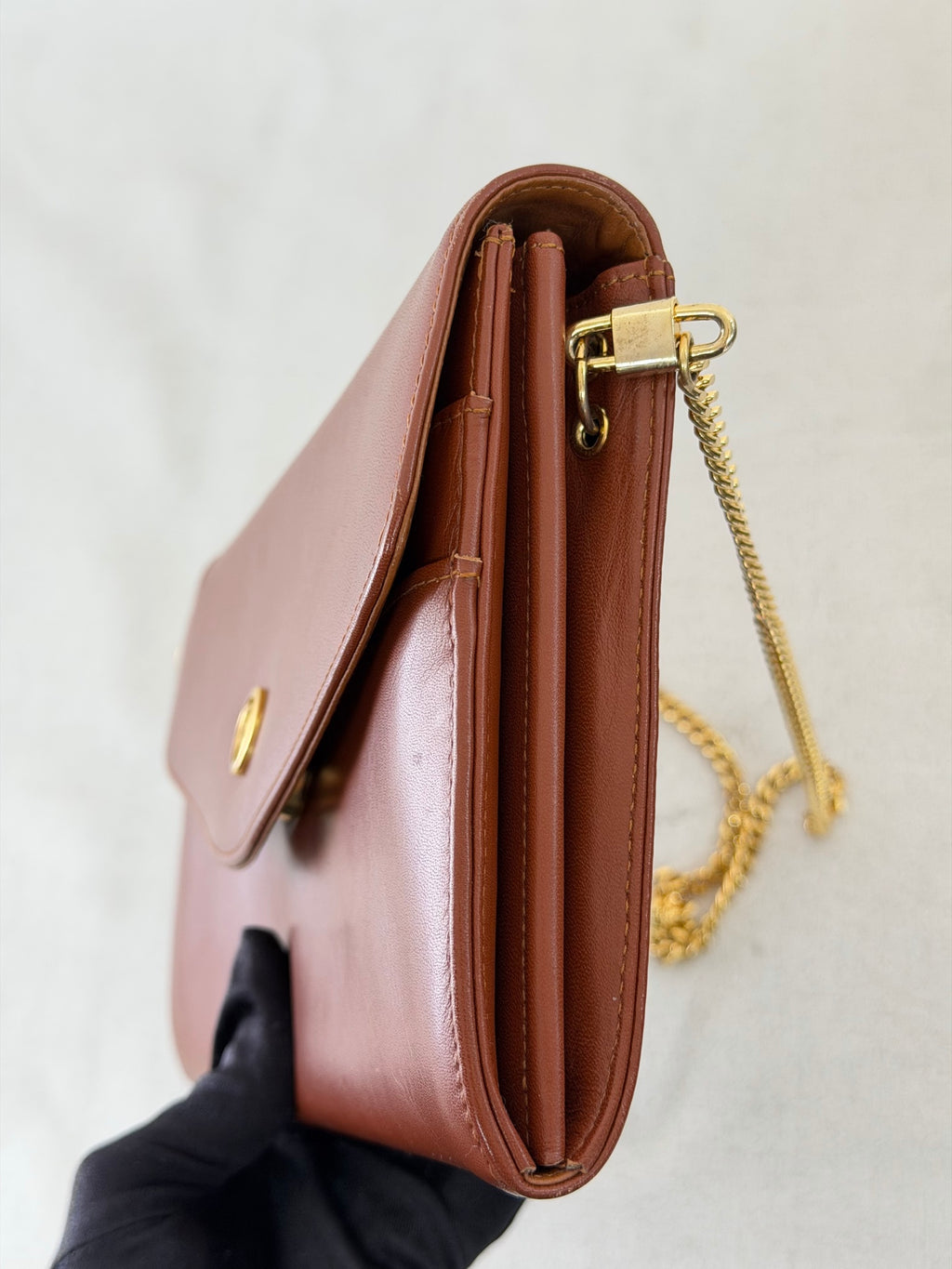 CHRISTIAN DIOR  Brown Flap Chainbag