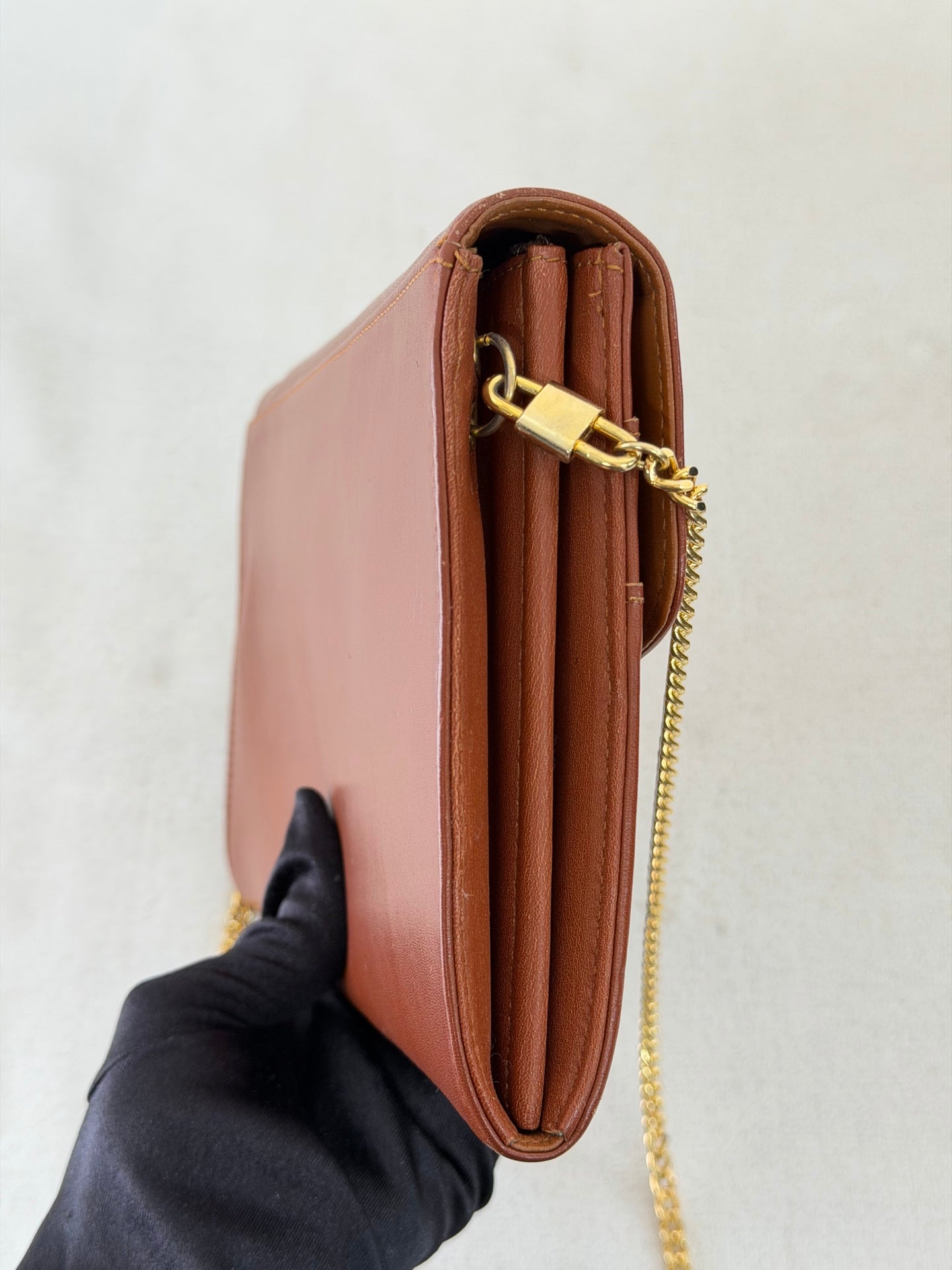 CHRISTIAN DIOR  Brown Flap Chainbag
