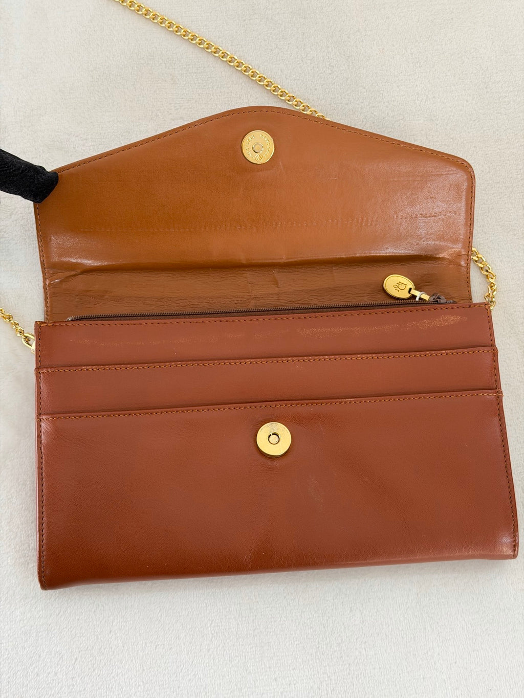 CHRISTIAN DIOR  Brown Flap Chainbag