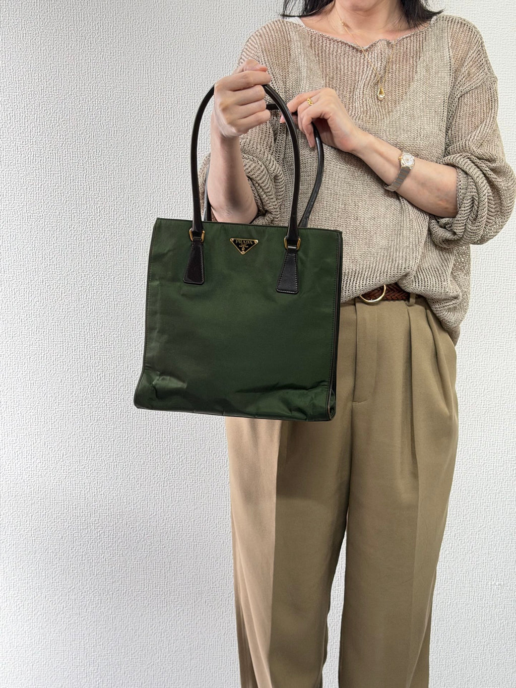 PRADA Nylon Emerald Handbag