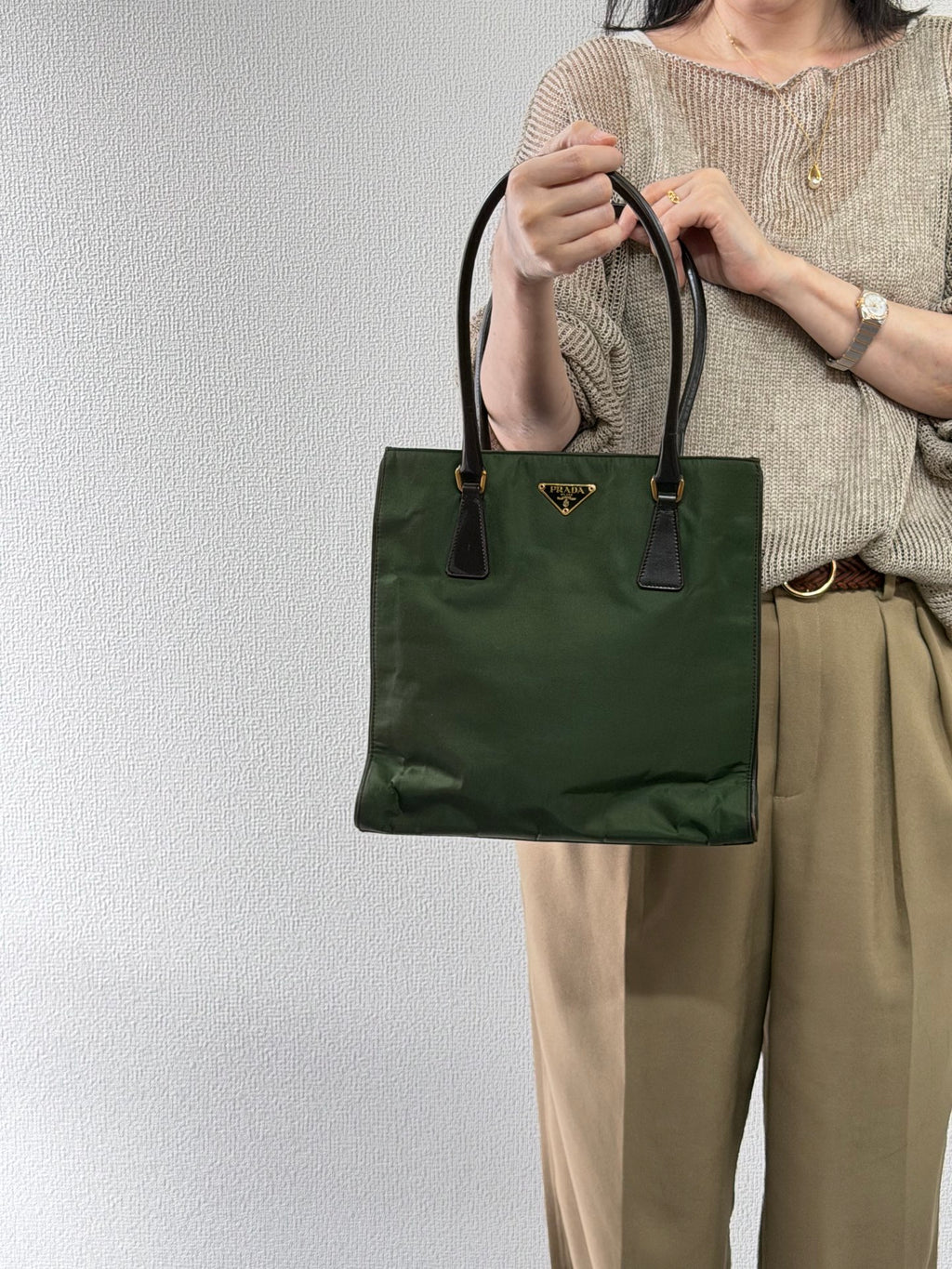 PRADA Nylon Emerald Handbag