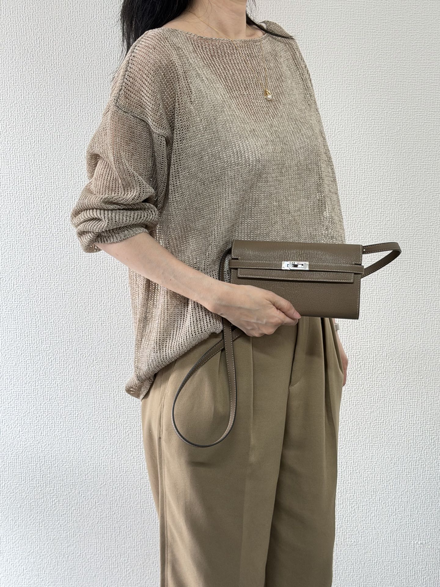 HERMES Kelly Genuine Bifold Wallet