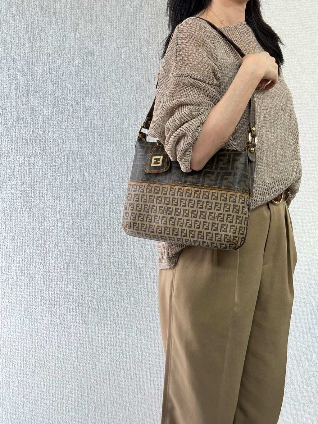 FENDI Zucchino Mixed Totebag