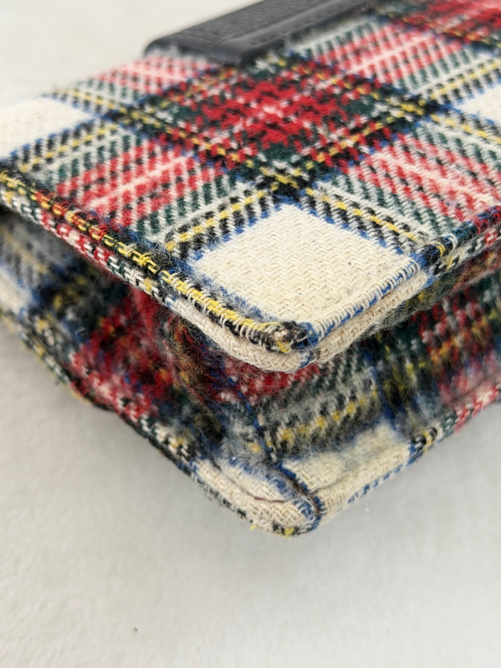 MIUMIU Jeweled Plaid Wool Crossbody /Belt bag