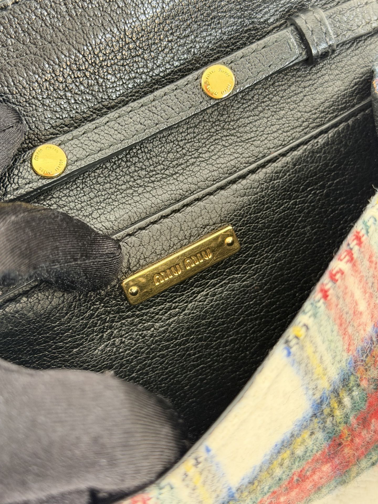 MIUMIU Jeweled Plaid Wool Crossbody /Belt bag