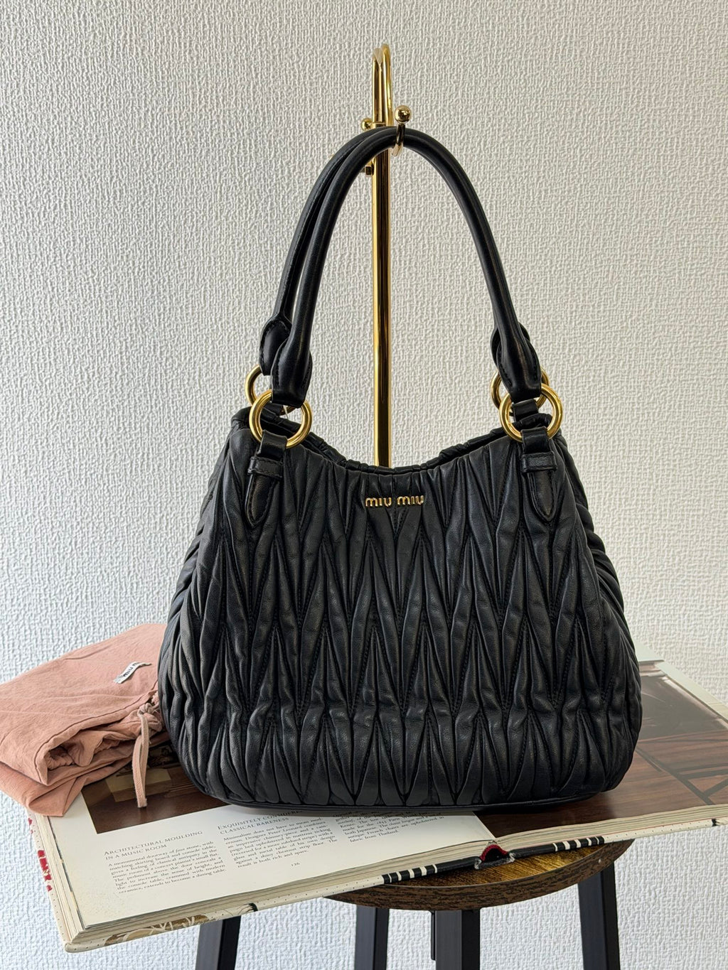 MIUMIU Matelasse Secchiello Bag Black