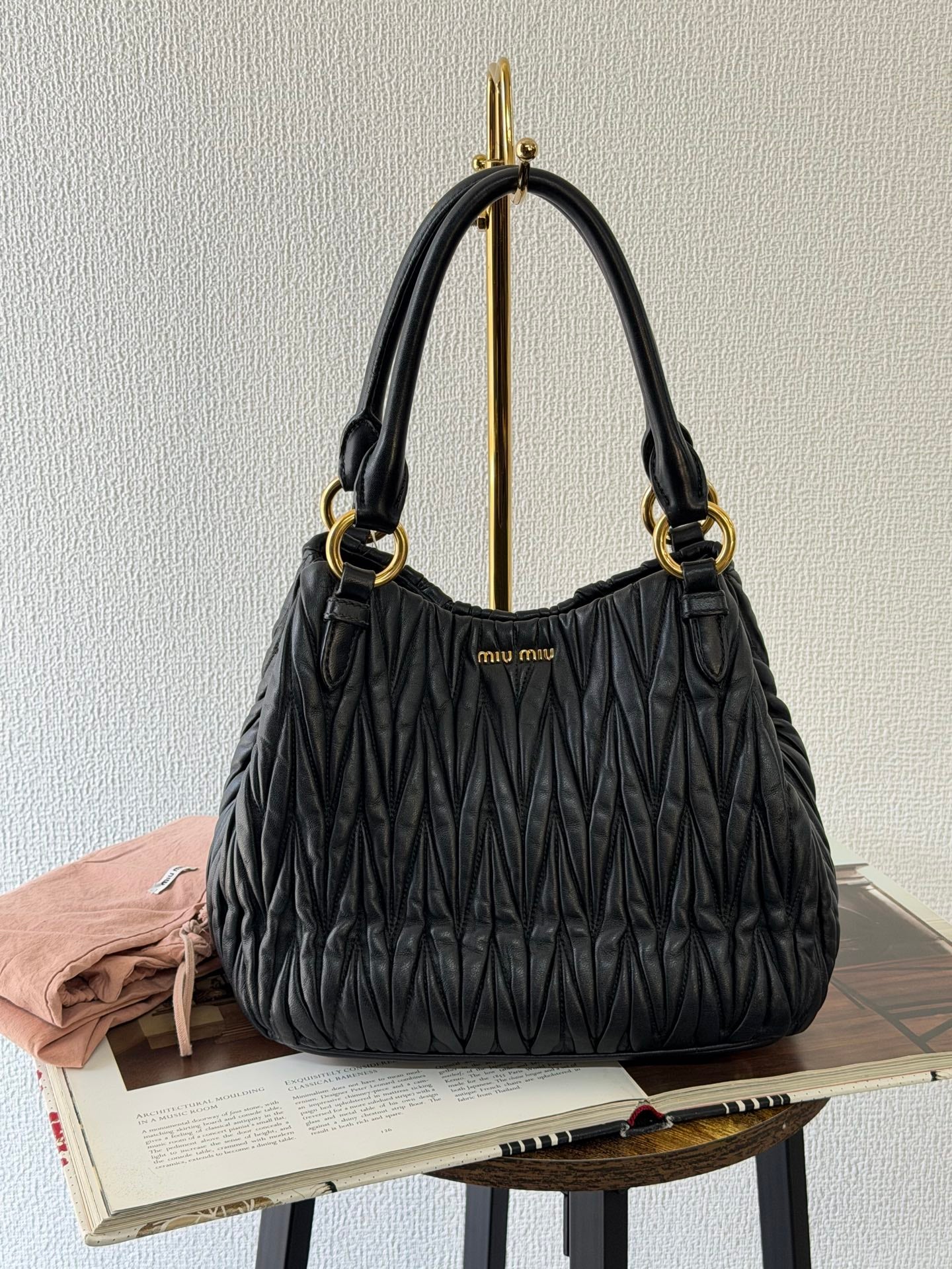 MIUMIU Matelasse Secchiello Bag Black