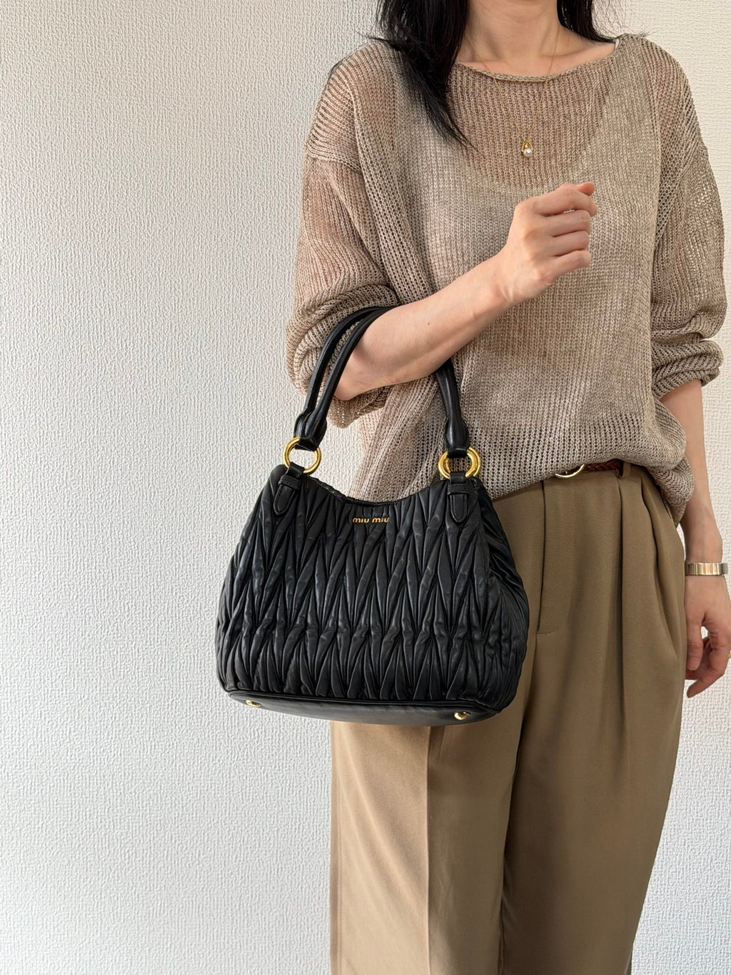 MIUMIU Matelasse Secchiello Bag Black