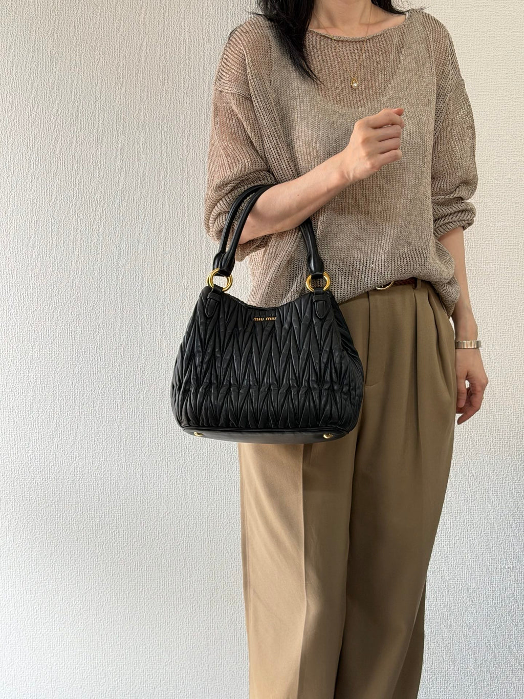 MIUMIU Matelasse Secchiello Bag Black