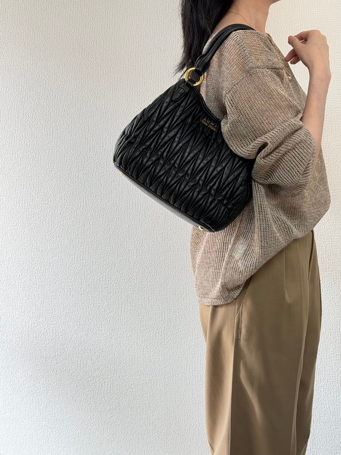 MIUMIU Matelasse Secchiello Bag Black