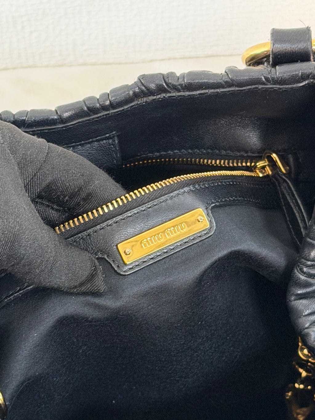 MIUMIU Matelasse Secchiello Bag Black