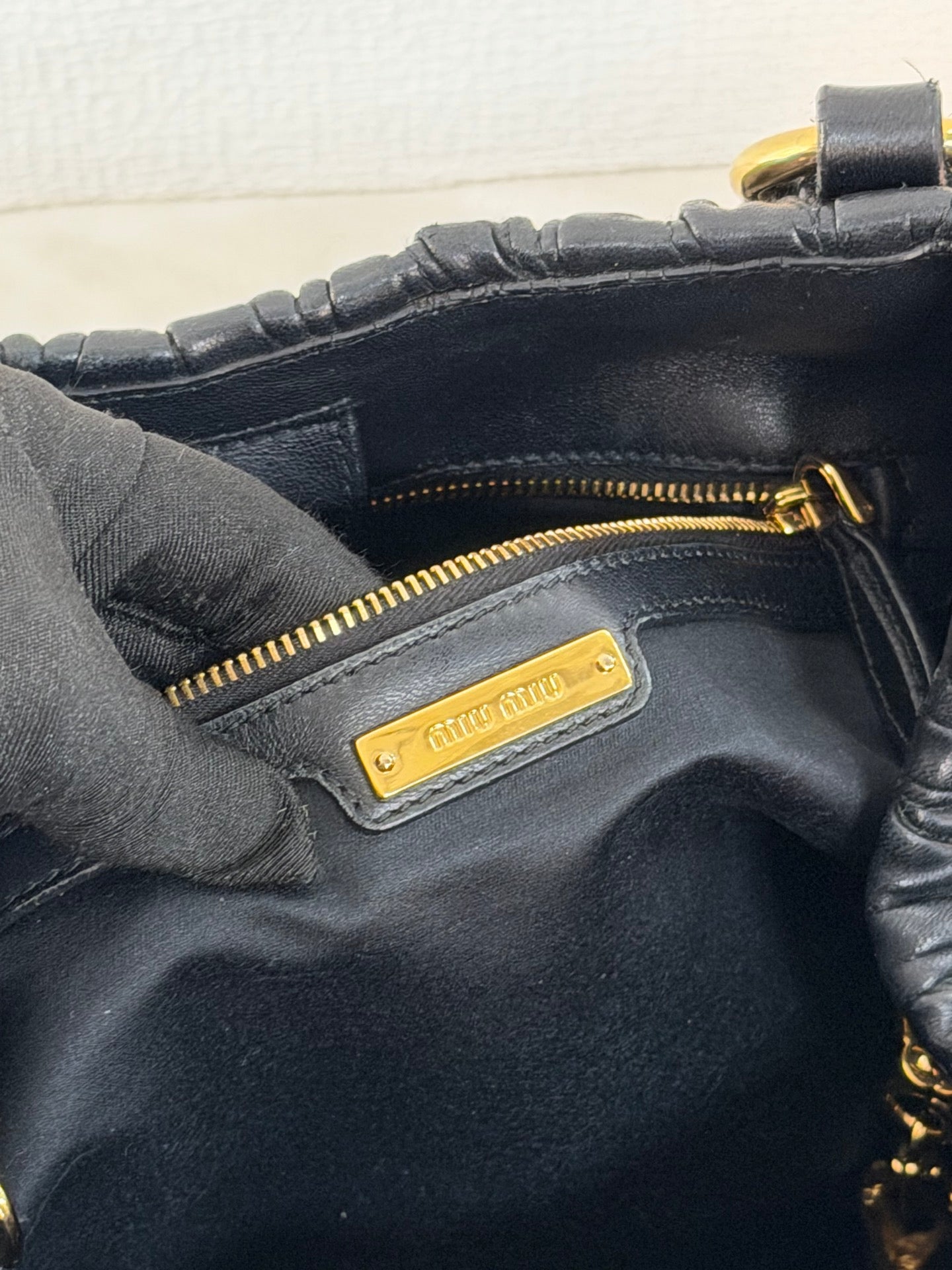 MIUMIU Matelasse Secchiello Bag Black
