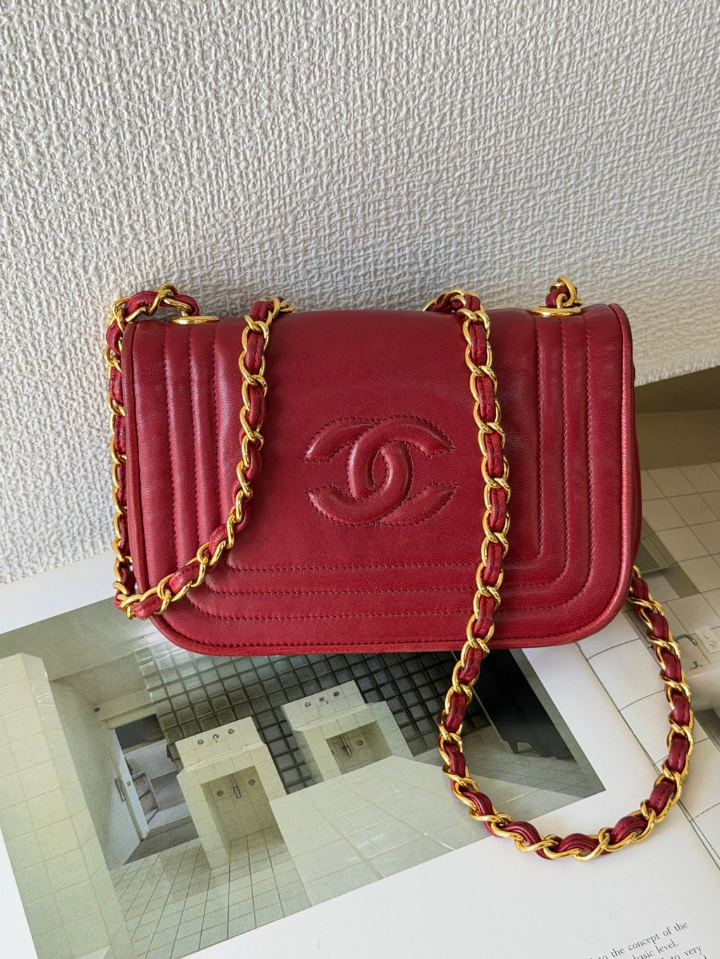 CHANEL Mini CC Chain Flap Bag -Red