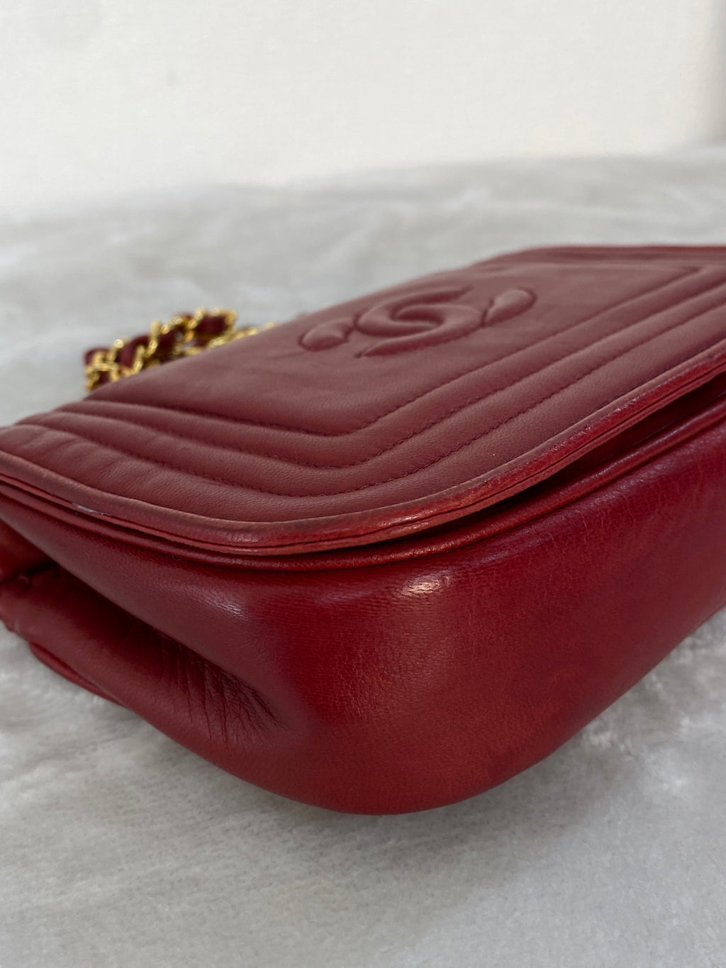 CHANEL Mini CC Chain Flap Bag -Red