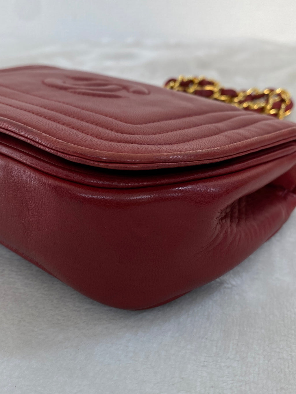 CHANEL Mini CC Chain Flap Bag -Red