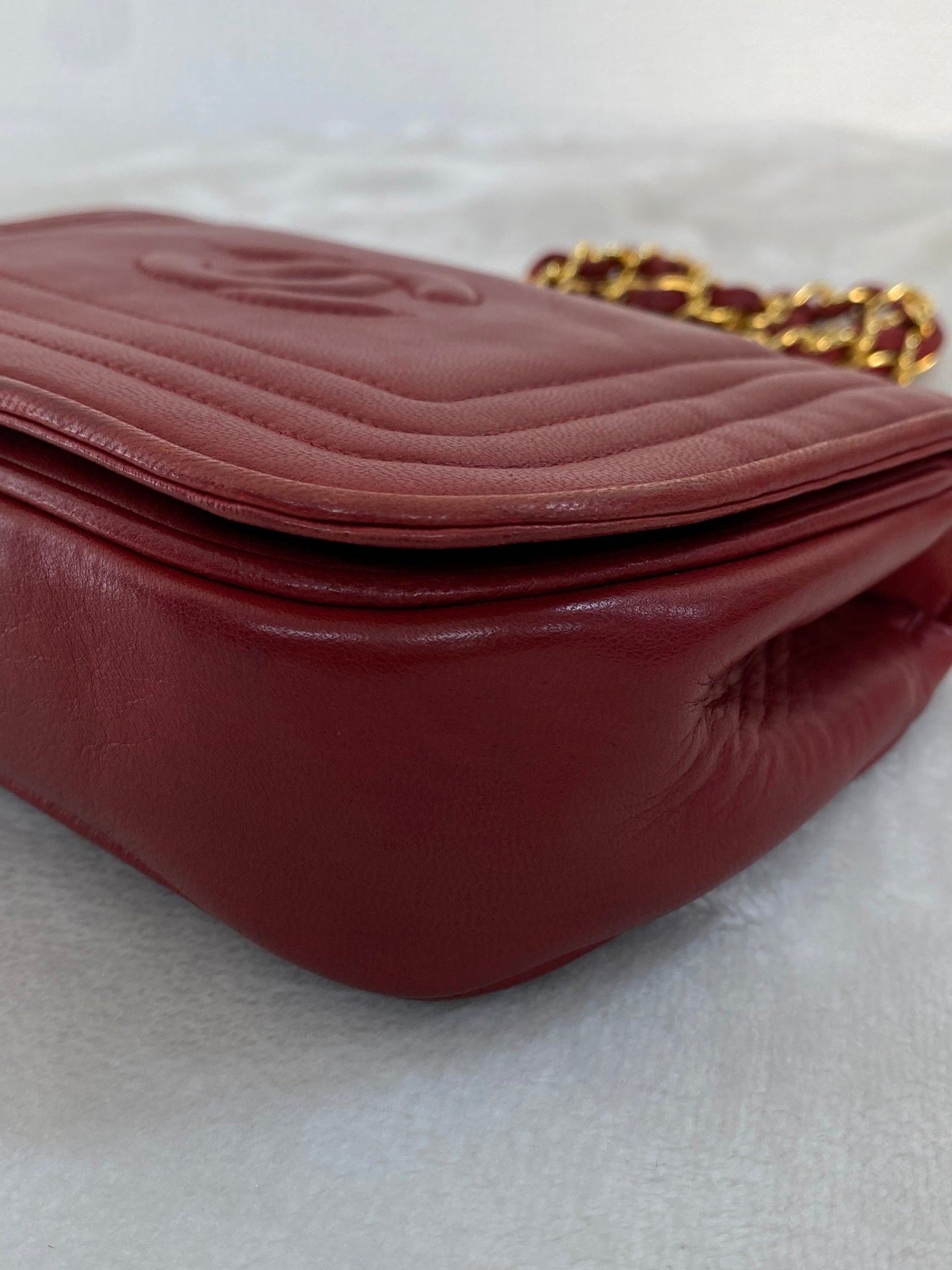 CHANEL Mini CC Chain Flap Bag -Red