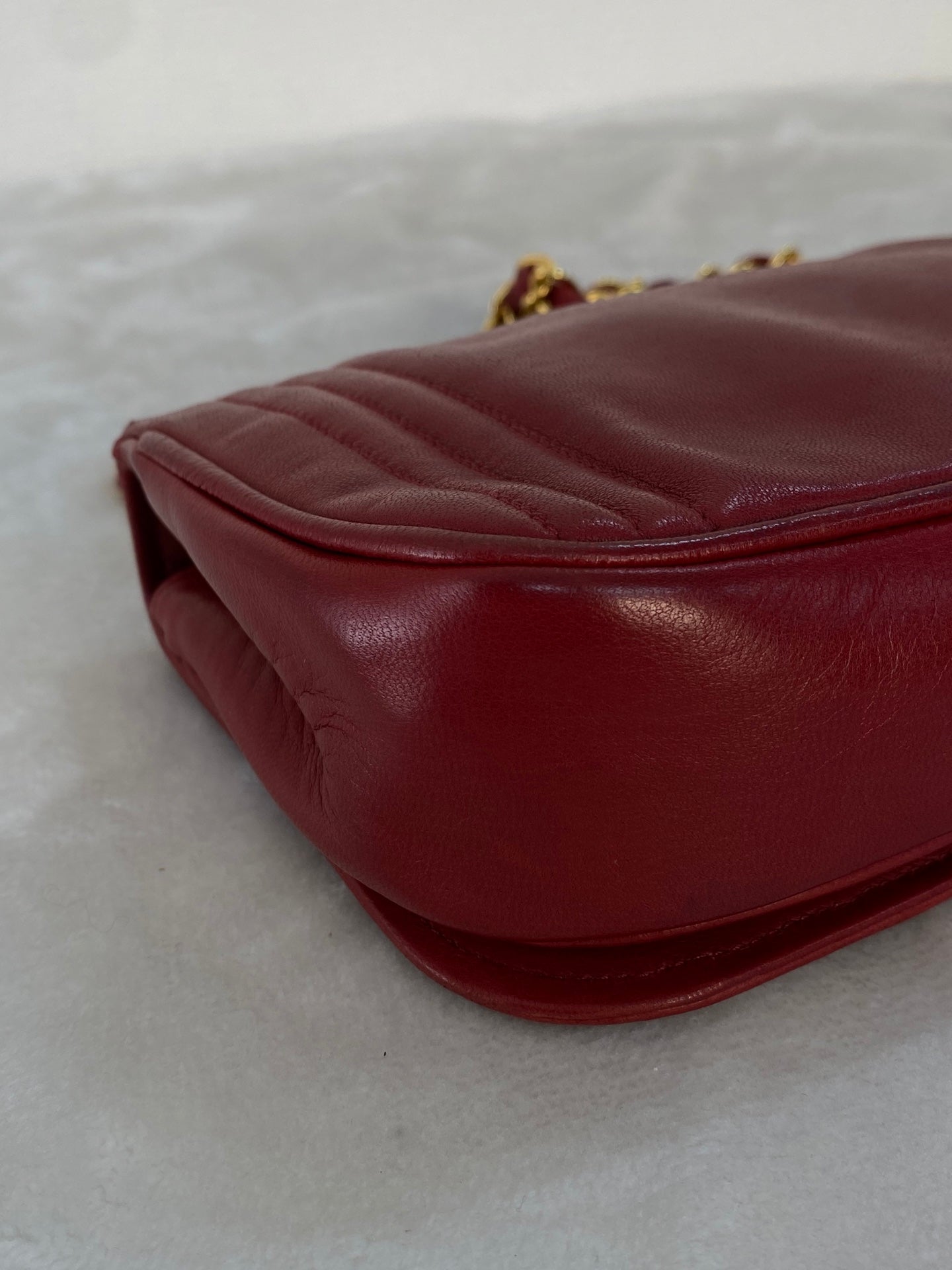 CHANEL Mini CC Chain Flap Bag -Red