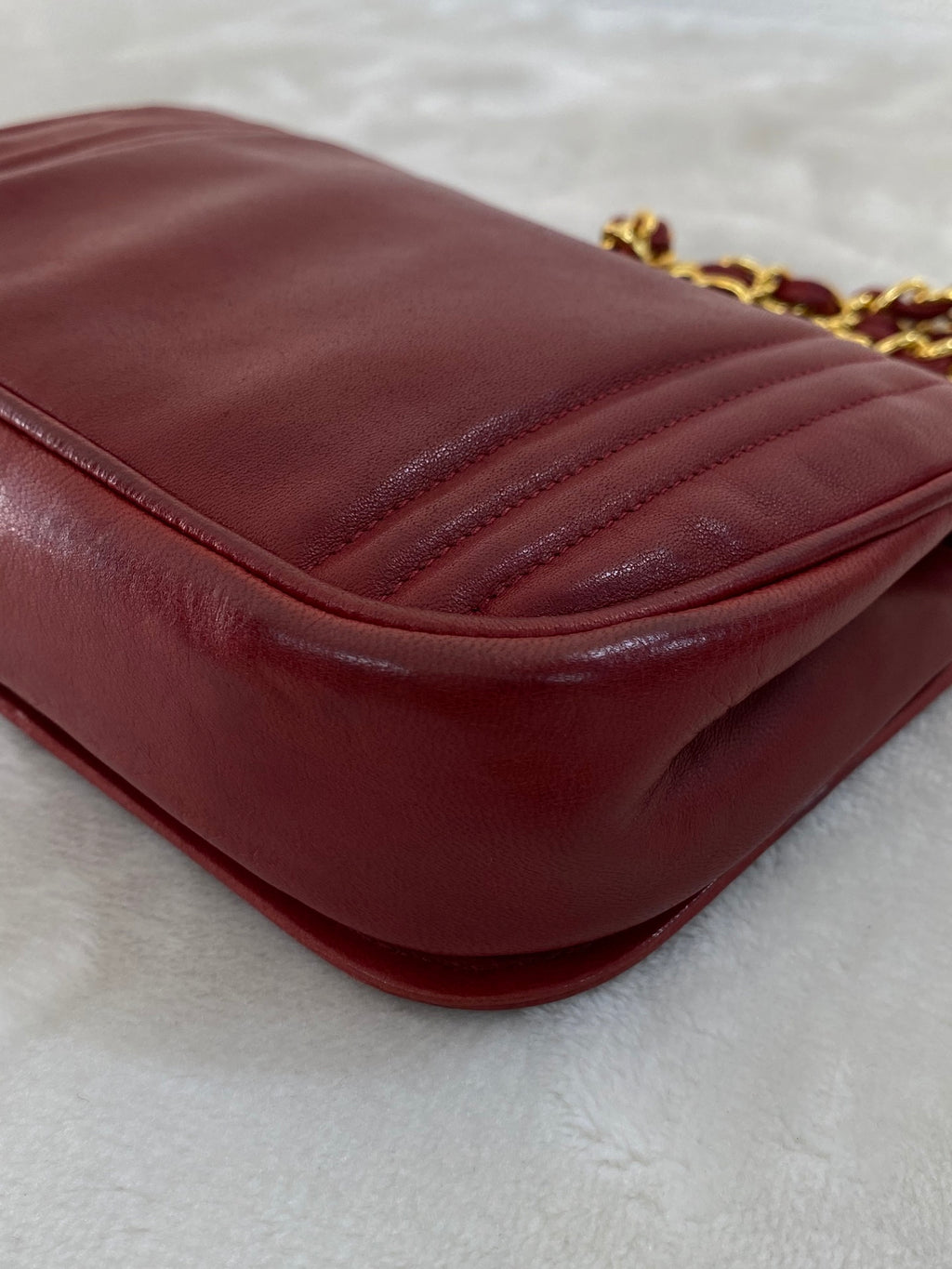 CHANEL Mini CC Chain Flap Bag -Red