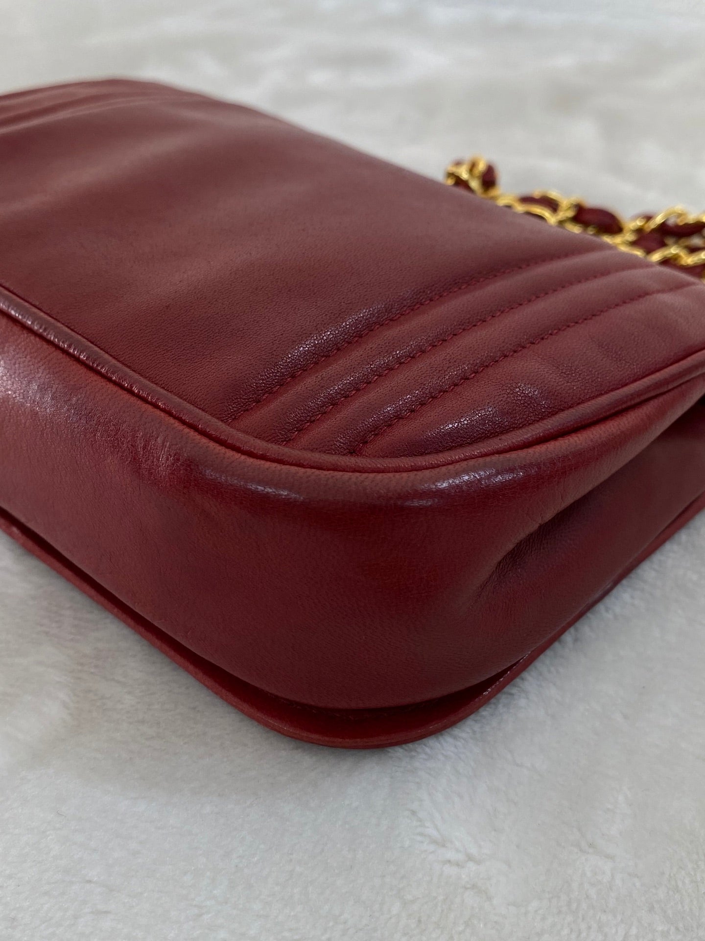 CHANEL Mini CC Chain Flap Bag -Red