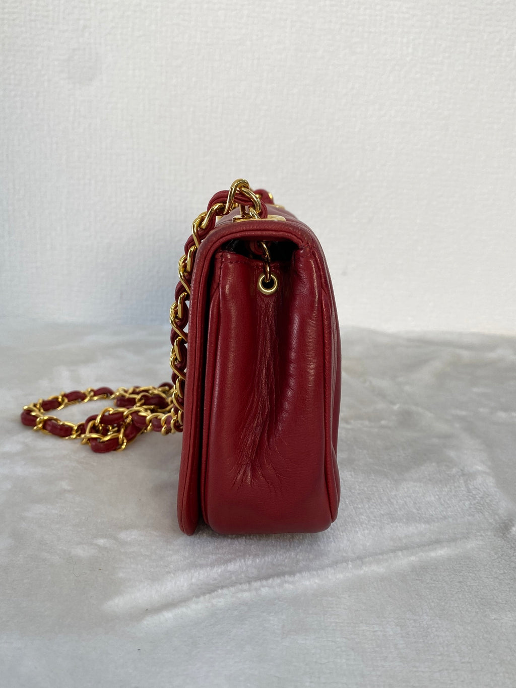 CHANEL Mini CC Chain Flap Bag -Red