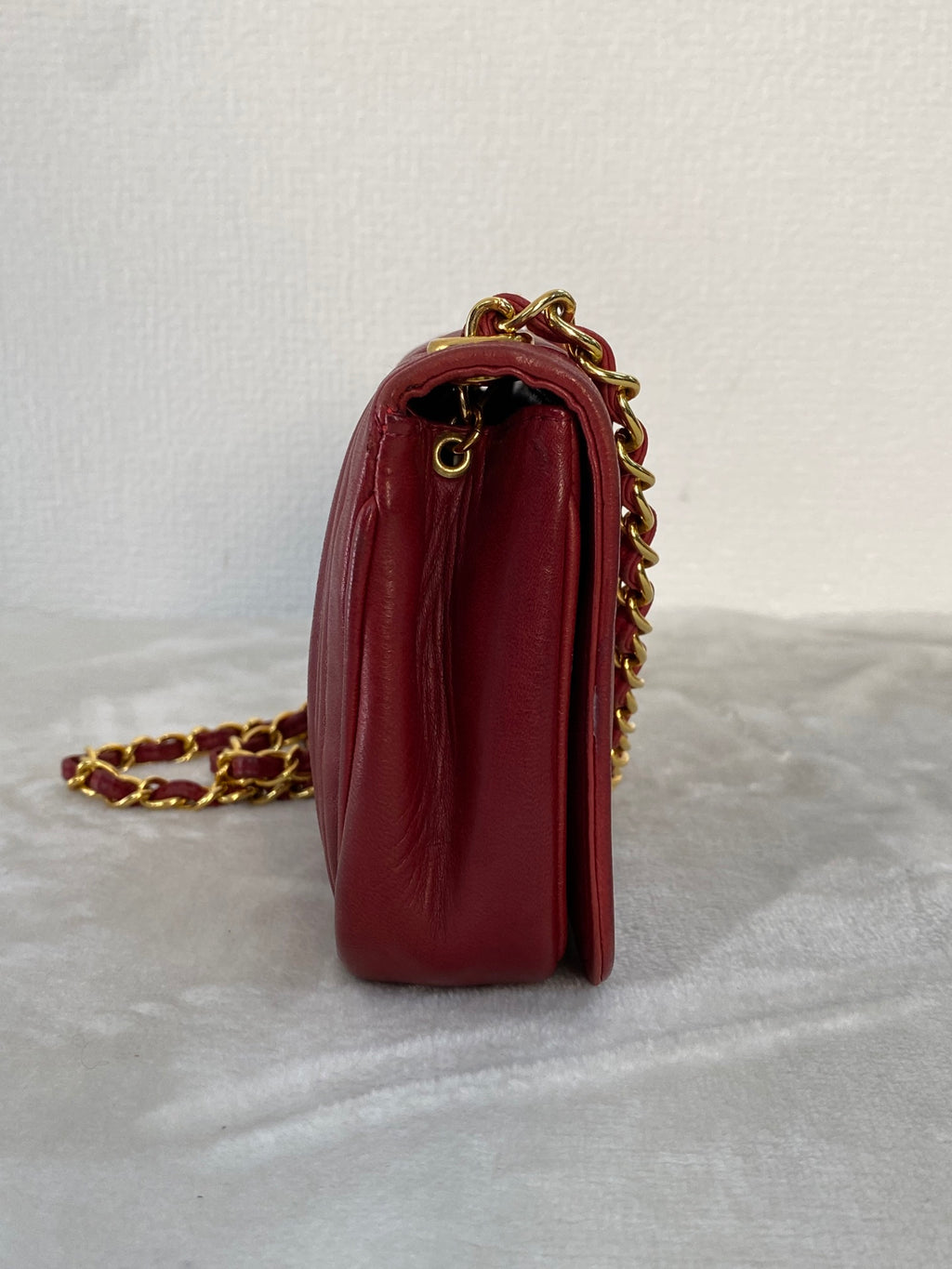 CHANEL Mini CC Chain Flap Bag -Red