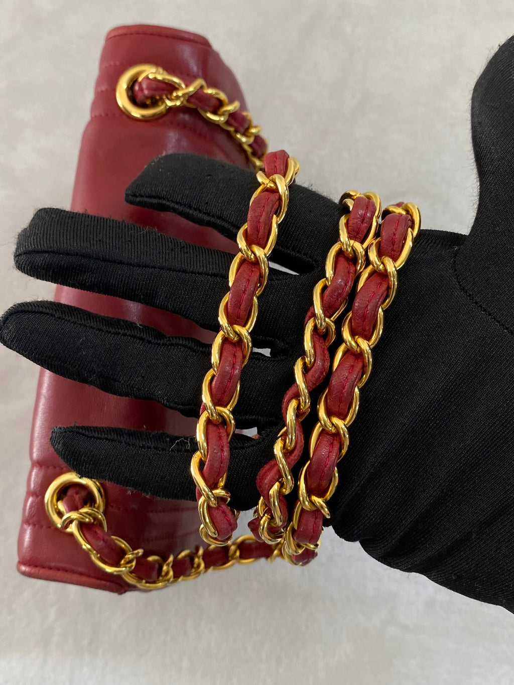 CHANEL Mini CC Chain Flap Bag -Red