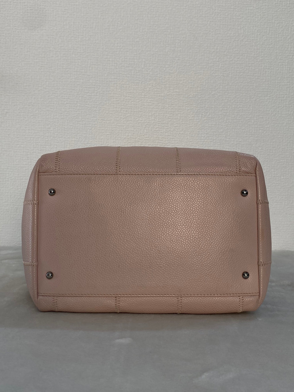 CHANEL Pink Leather Bowling Handbag