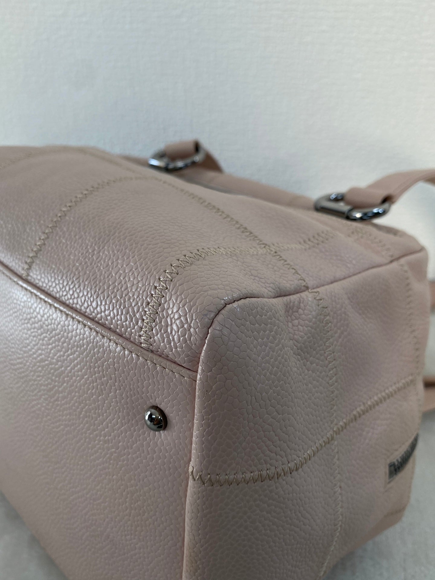 CHANEL Pink Leather Bowling Handbag