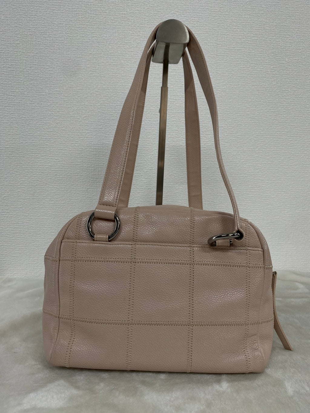 CHANEL Pink Leather Bowling Handbag