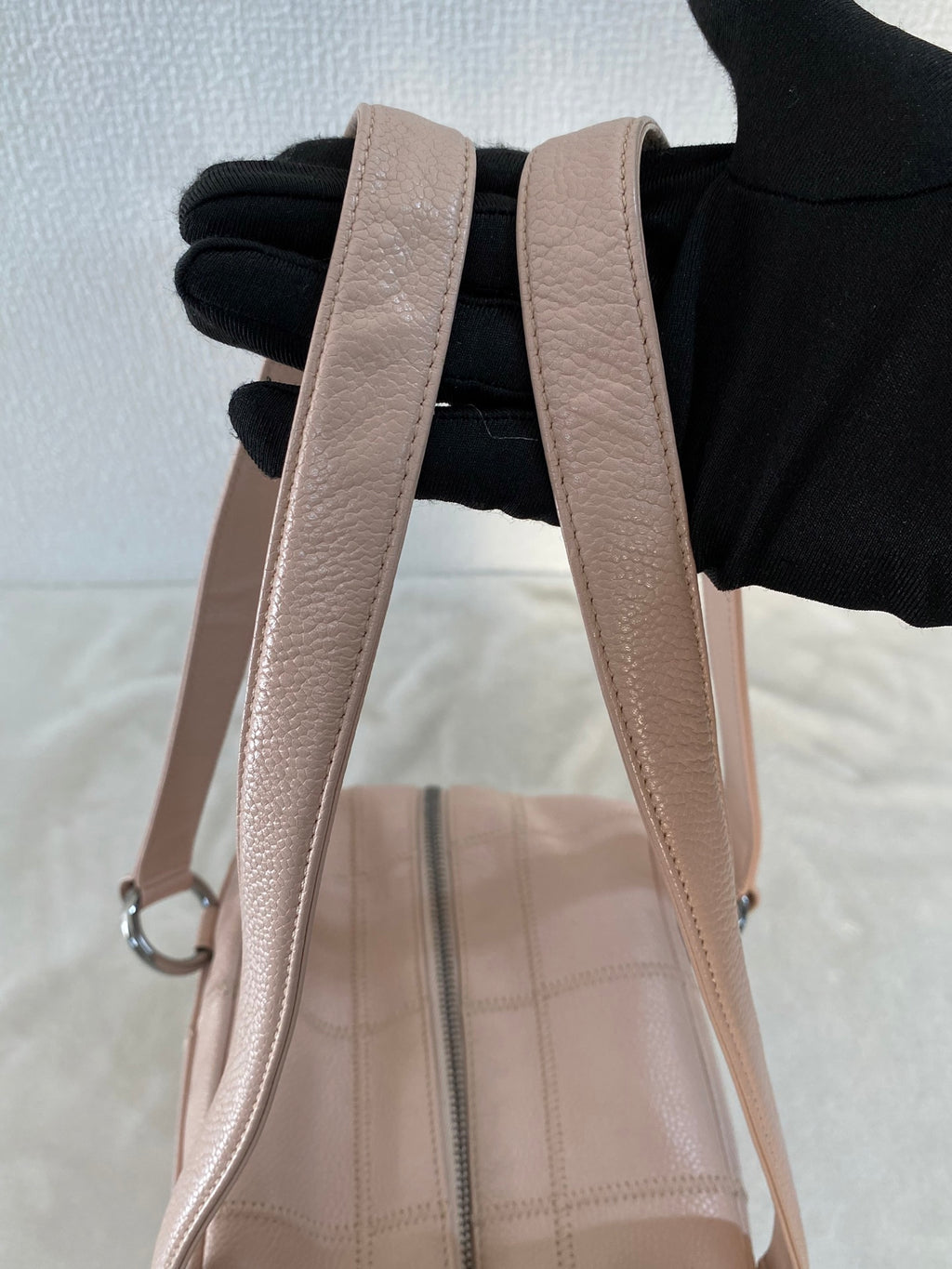 CHANEL Pink Leather Bowling Handbag