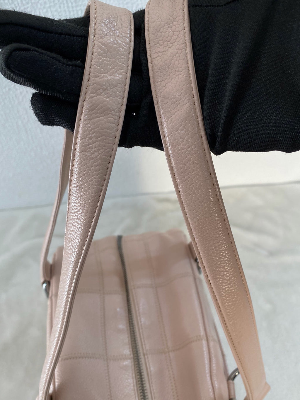 CHANEL Pink Leather Bowling Handbag