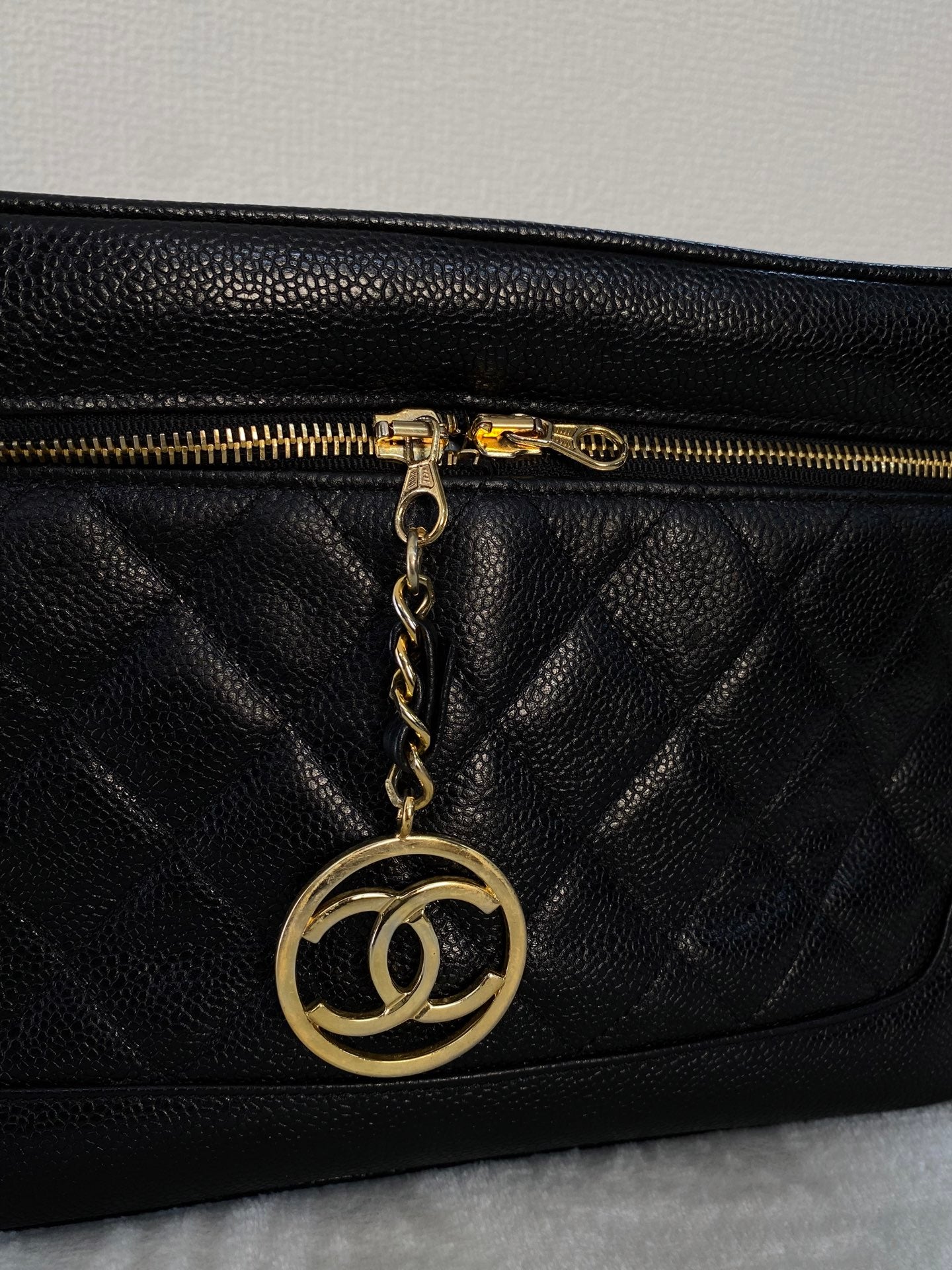 CHANEL Double-C  Quilted Vanity Crossbody Bag