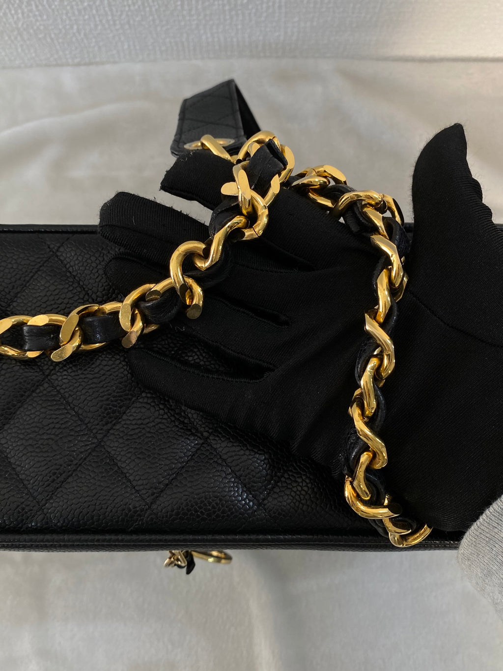 CHANEL Double-C  Quilted Vanity Crossbody Bag